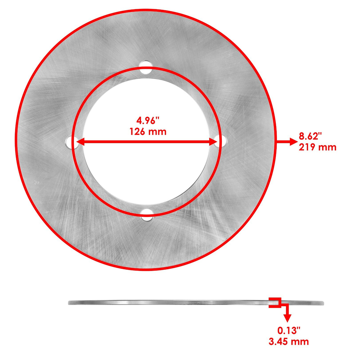 Rear Brake Rotor Replacement for Yamaha Grizzly 400 YFM400F (2007–2008)
