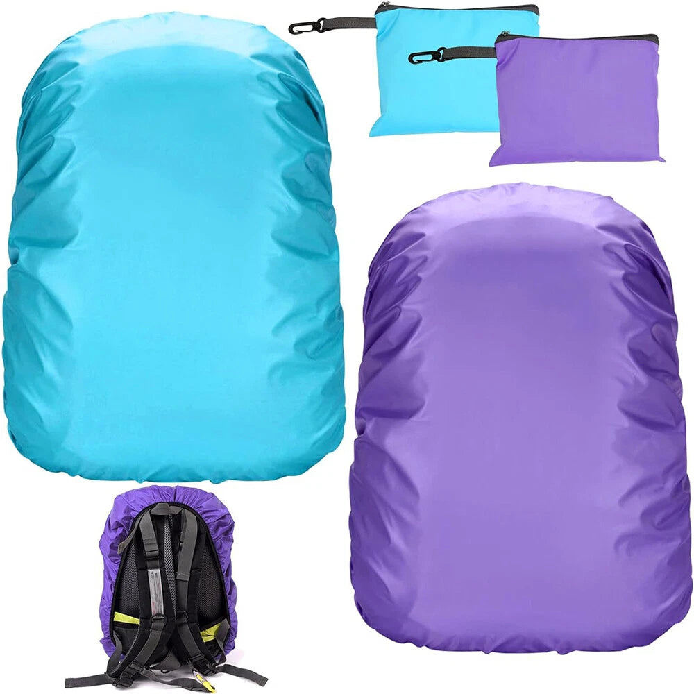 2Pcs Waterproof Backpack Rain Cover with Storage Bags for Hiking Camping