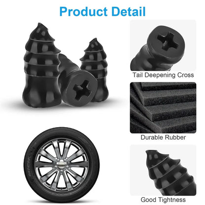 100Pcs Rubber Tyre Puncture Repair Kit with Screws and Screwdriver