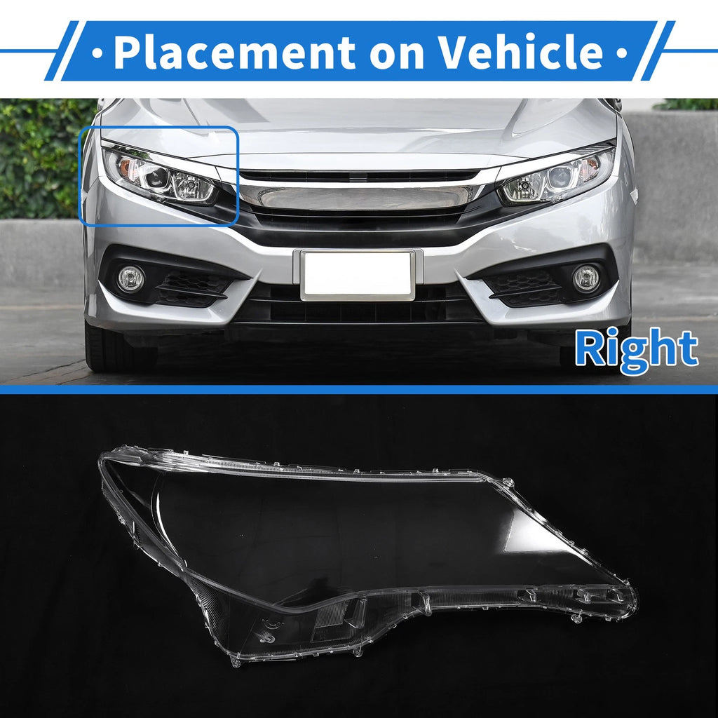 Headlight Lens Cover Front Right Replacement for Toyota RAV4 (2013–2015)