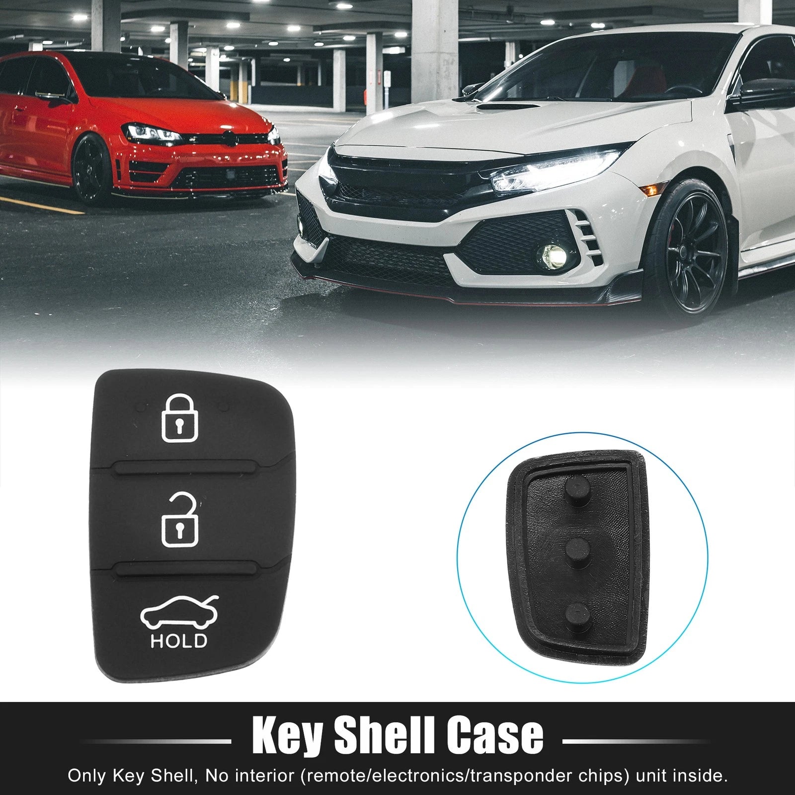 3 Button Remote Fob Case Insert Rubber Pad Replacement for Hyundai (2006–2011)