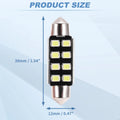 2X LED Dome Light Bulbs 39mm 2835 Chip White for Universal Fit