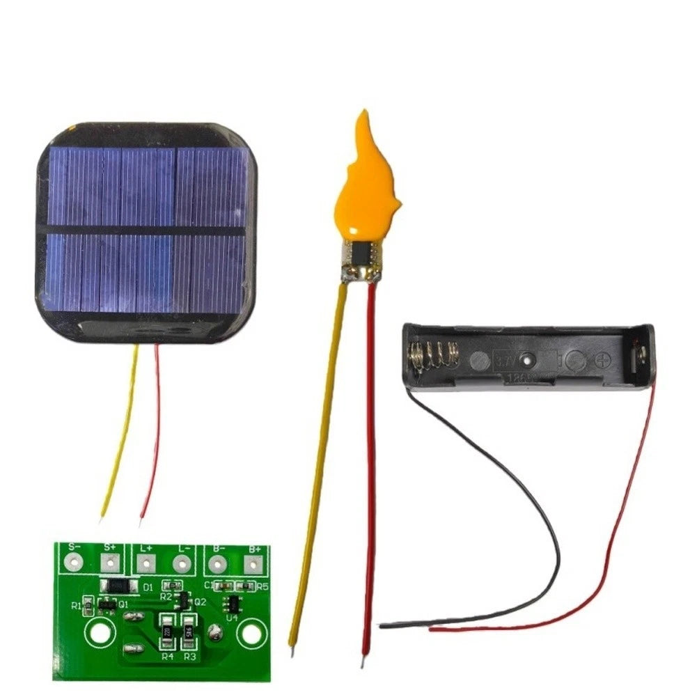 3.7V Solar Powered Flame Light Board with Flicker & Light Sensing