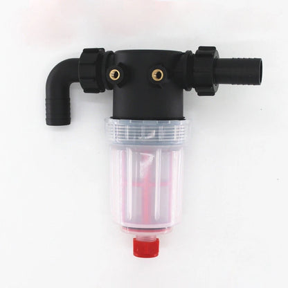 Inline garden hose filter for water pumps