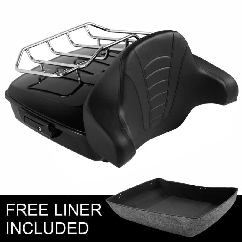 Chopped Trunk Backrest Luggage Rack for Harley Touring Road King (2014–2026)