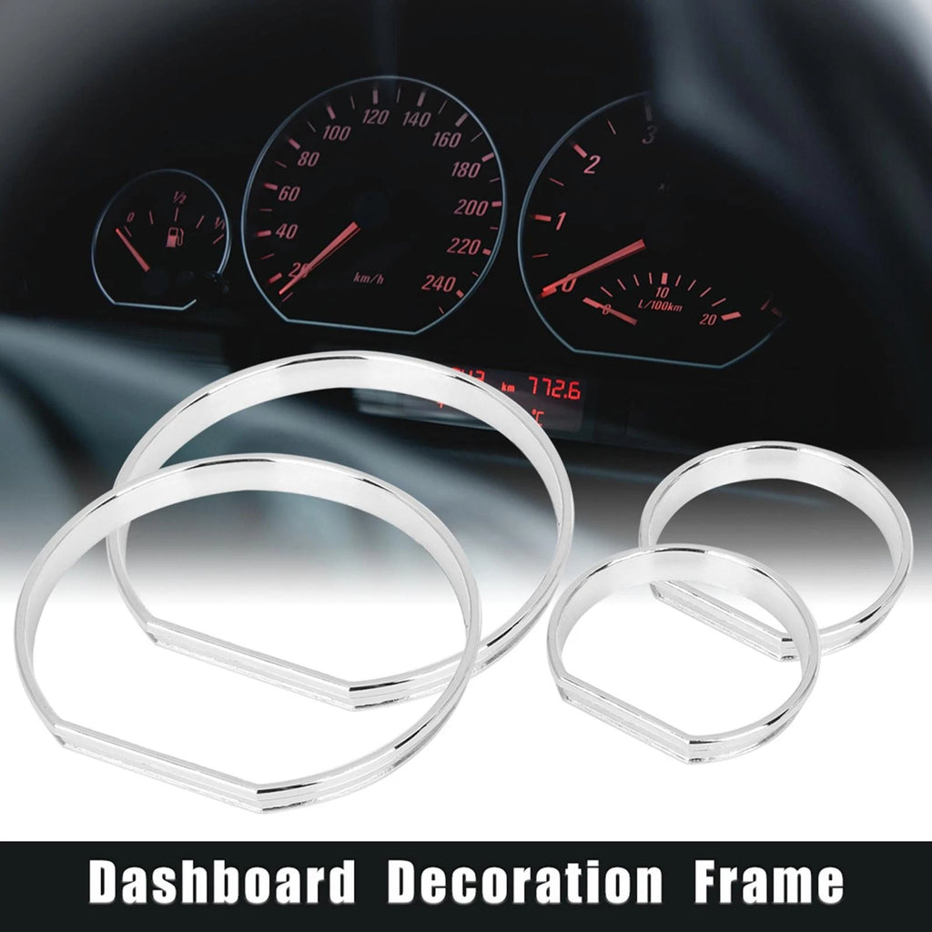 Chrome Speedometer Gauge Dial Rings Trim Frame Kit for BMW E46 M3 (1999–2006)