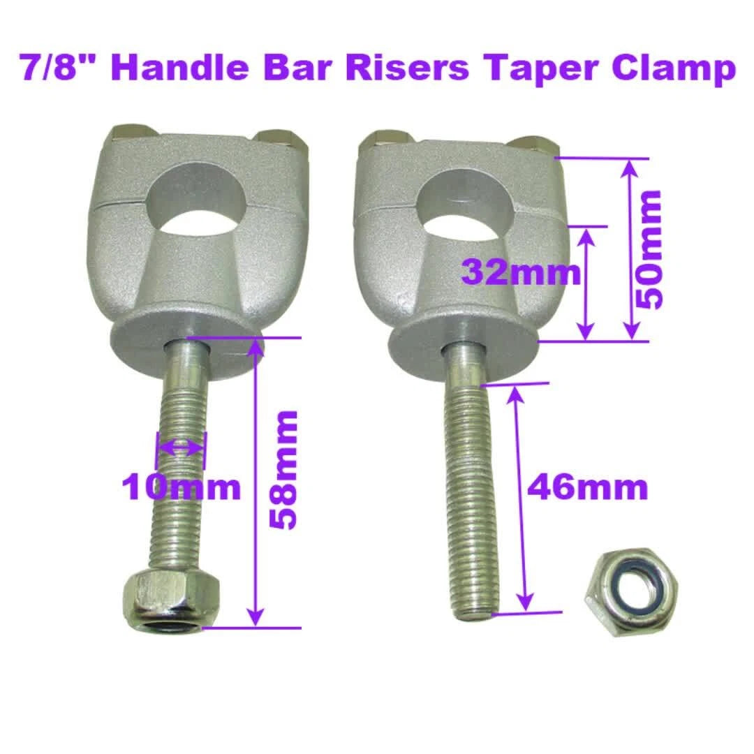 22mm Handle Bar Risers Taper Clamp for 50cc 90cc 125cc Dirt Bike
