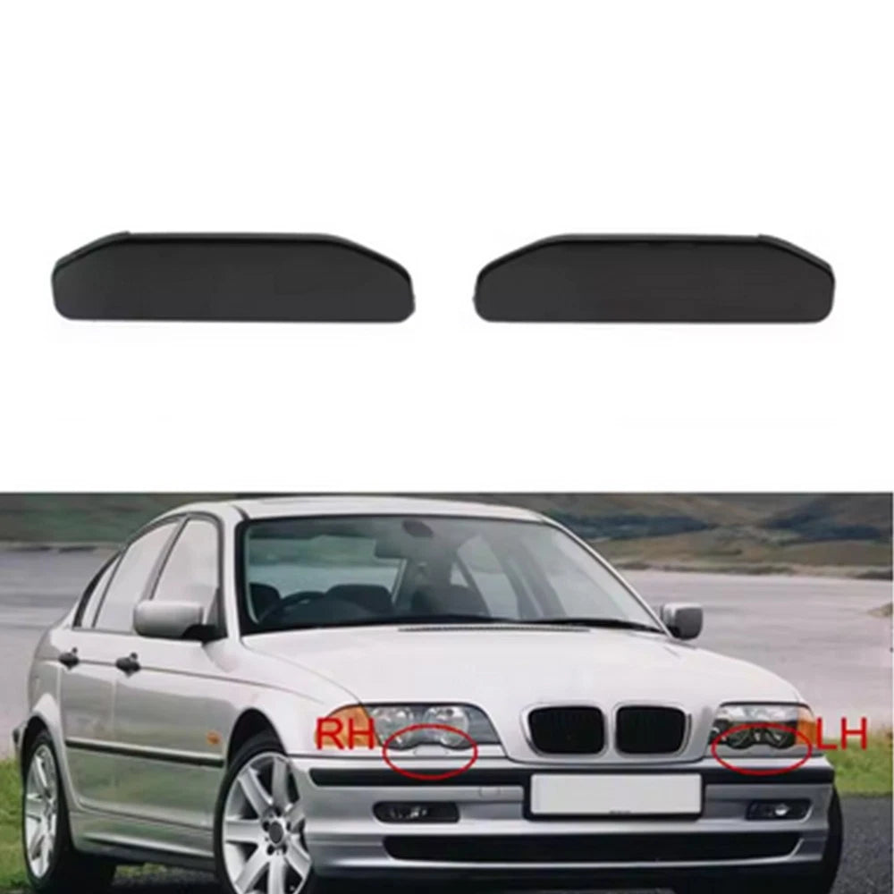 2x Front Headlight Washer Cover Cap For BMW 3 Series E46 61677066841 61677066842