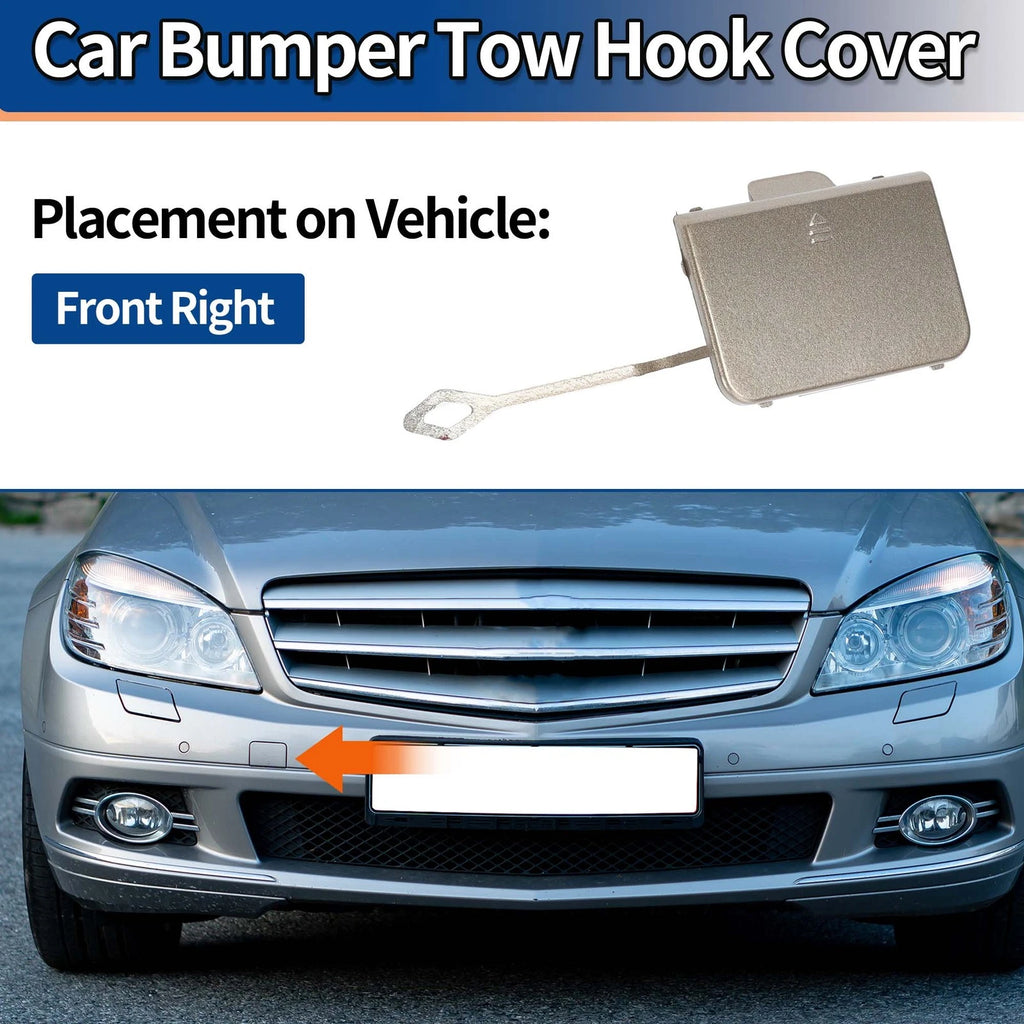Tow Hook Cover Front Bumper Replacement for Mercedes-Benz C-Class Sedan (2015–2021)