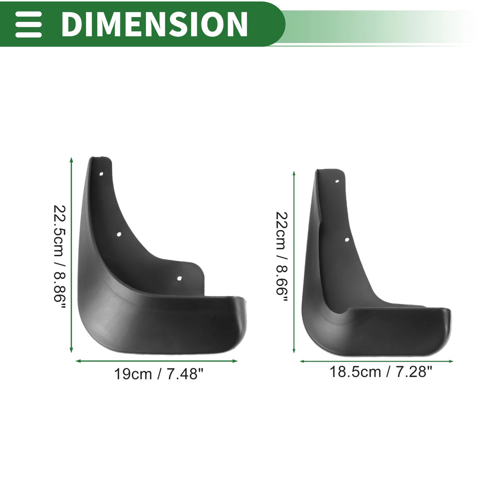 Set of 4 Mud Flaps Splash Guards for Mitsubishi Lancer (2007–2019)