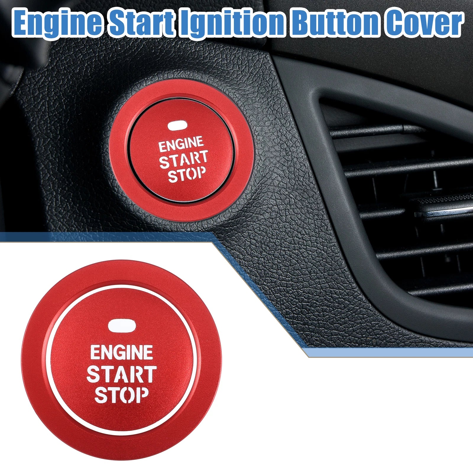 Engine Ignition Button Decal for Hyundai Sonata (2011–2014) Aluminum Red