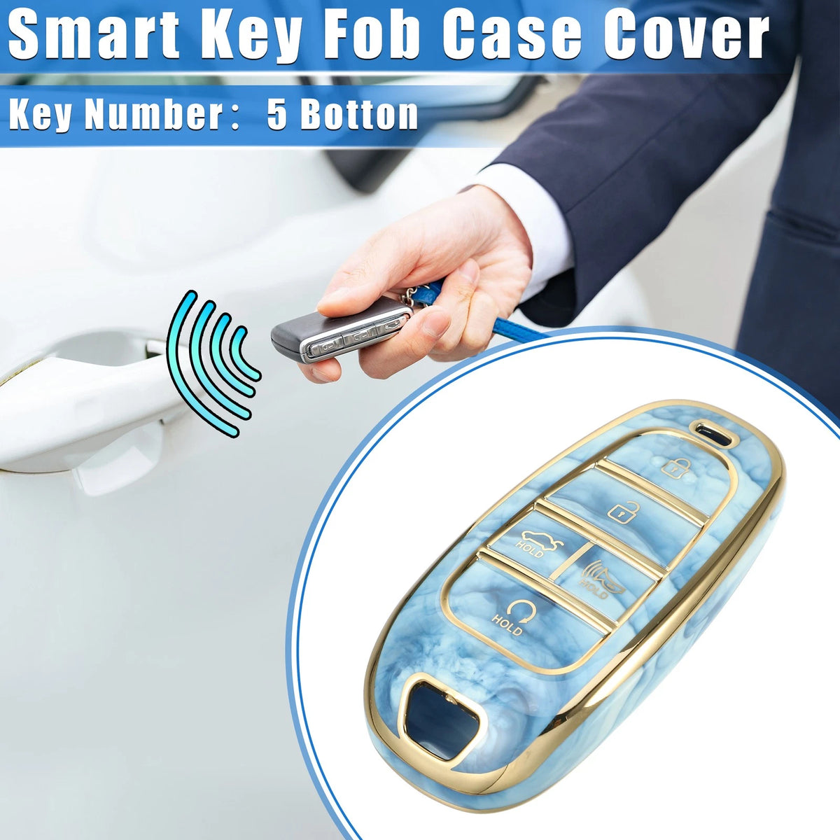 Key Fob Cover Soft TPU for Hyundai Tucson 5 Button (2016–2021)