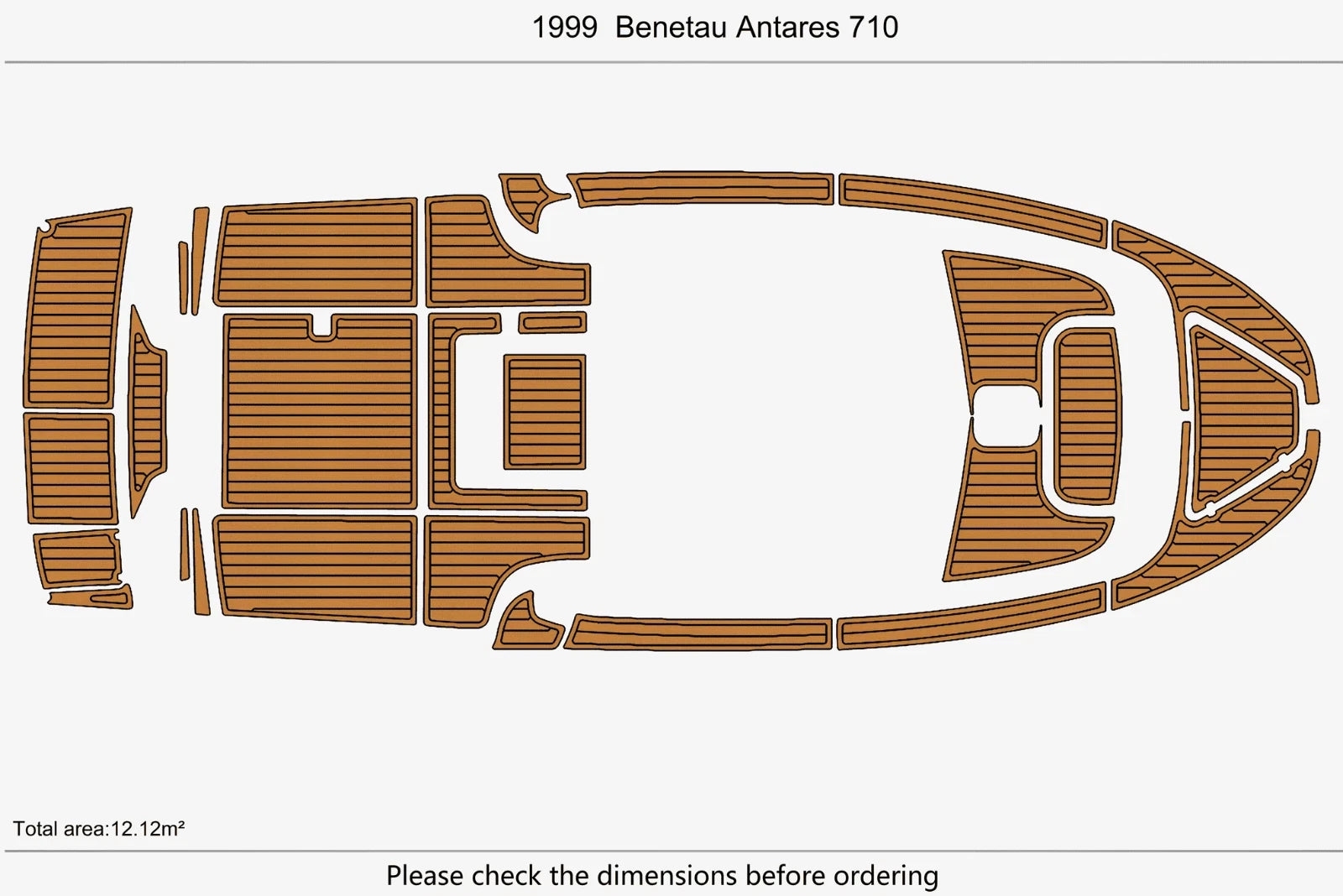 EVA Pads for Beneteau Antares 710 (1999) - Swim Platform Cockpit Teak Deck