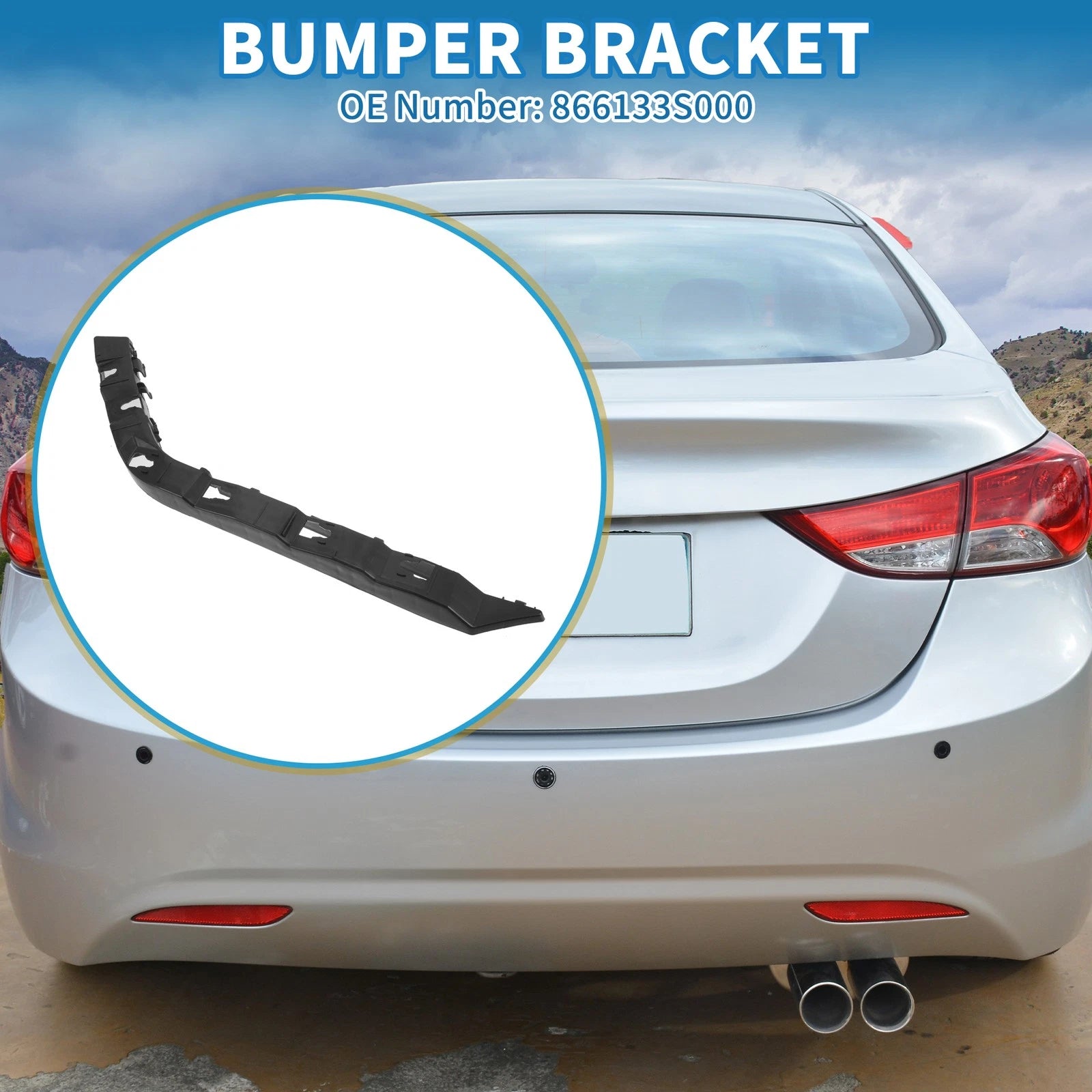 Left Rear Bumper Retainer Bracket for Hyundai Sonata (2011–2012)