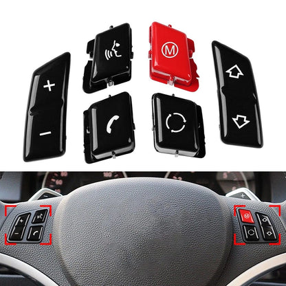 6 Pieces Steering Wheel Switch Button Cover for BMW M3 E90 E92 E93