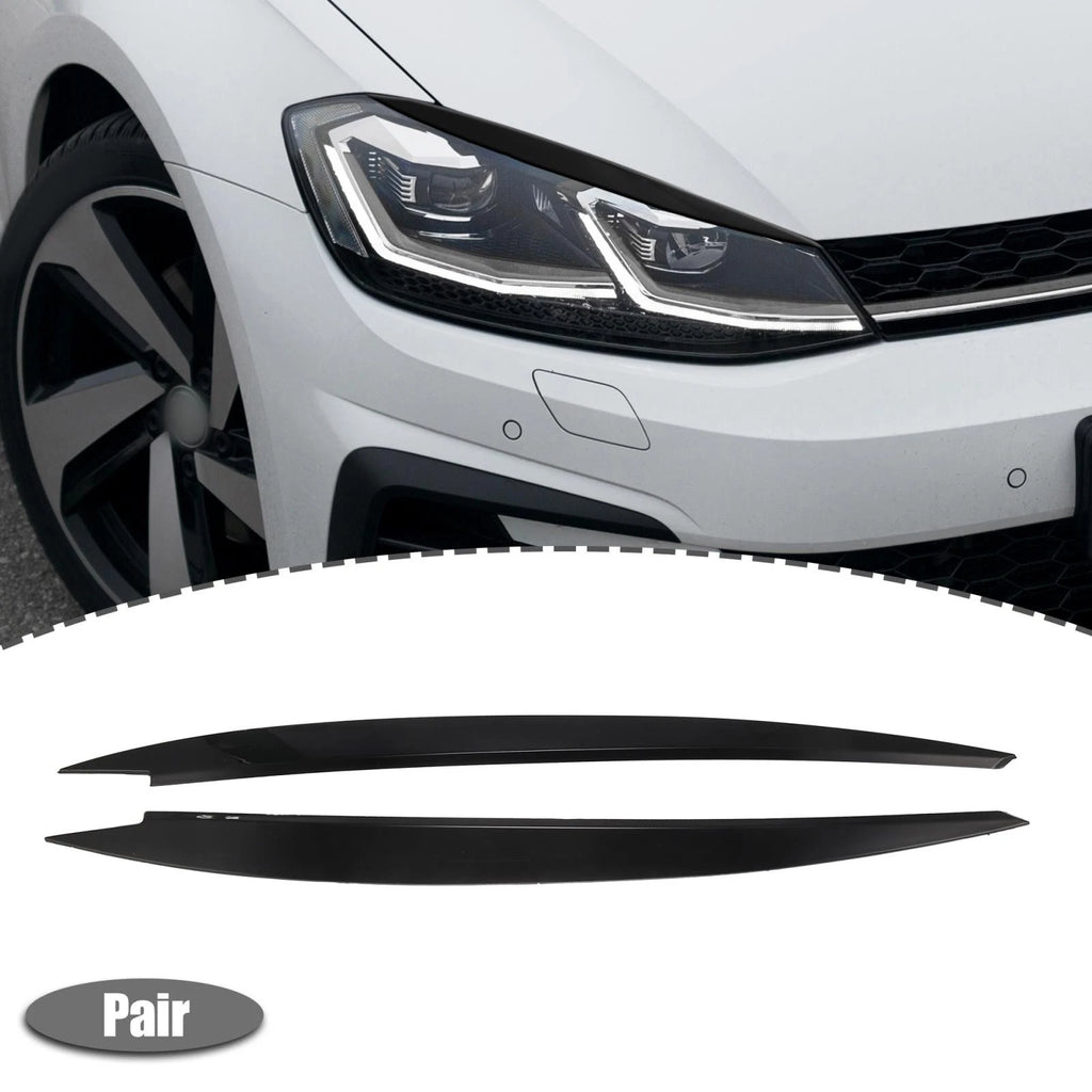 ABS Headlight Eyebrow Covers Pair Replacement for Volkswagen Golf (2013–2018)