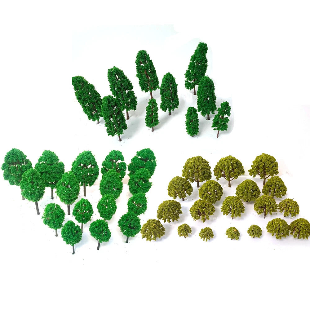 60pcs Multiple Model Trees Railroad Train Wargame Diorama Park Landscape Scene
