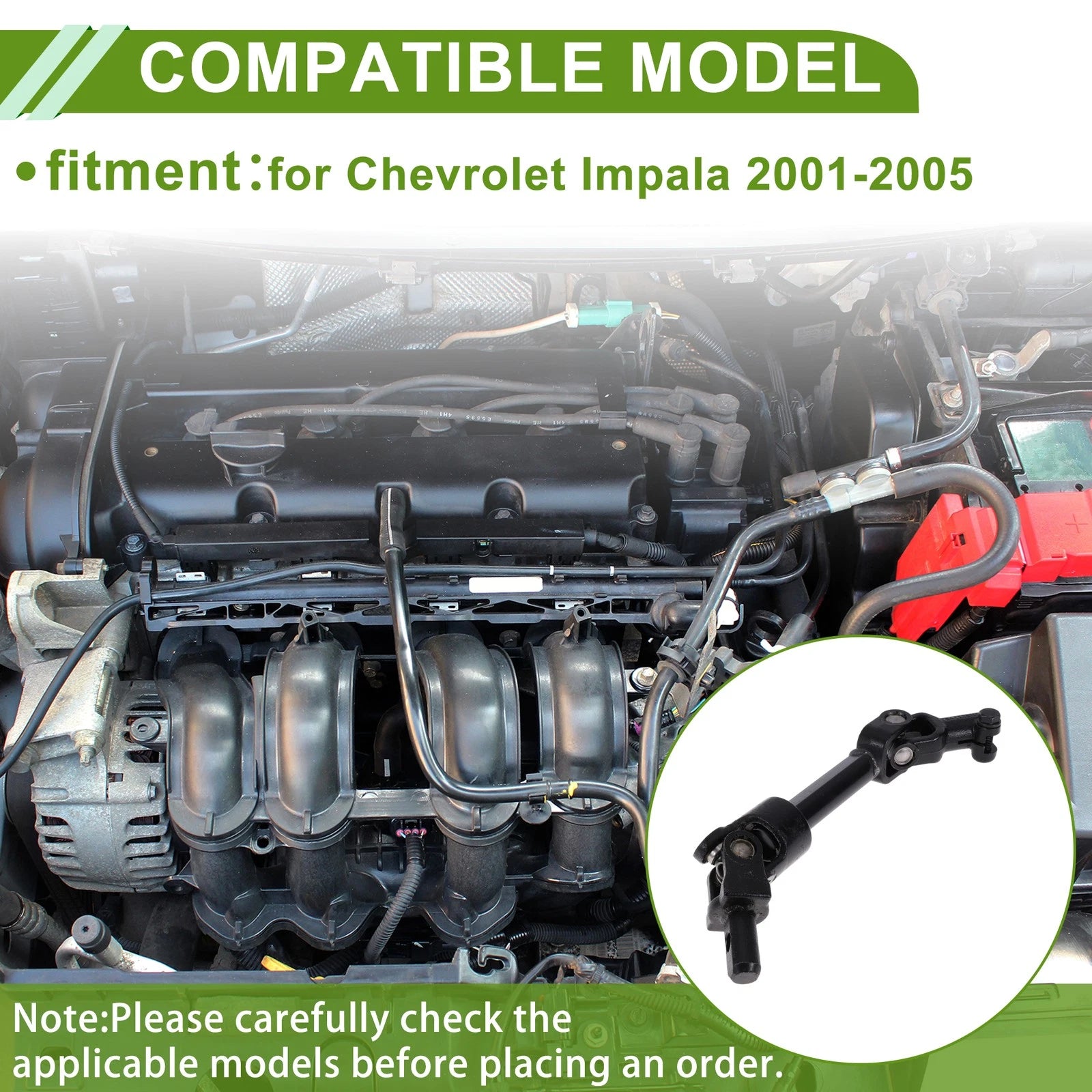 Steering Column Shaft Replacement for Chevrolet Impala (2001–2005) Metal 1Pc