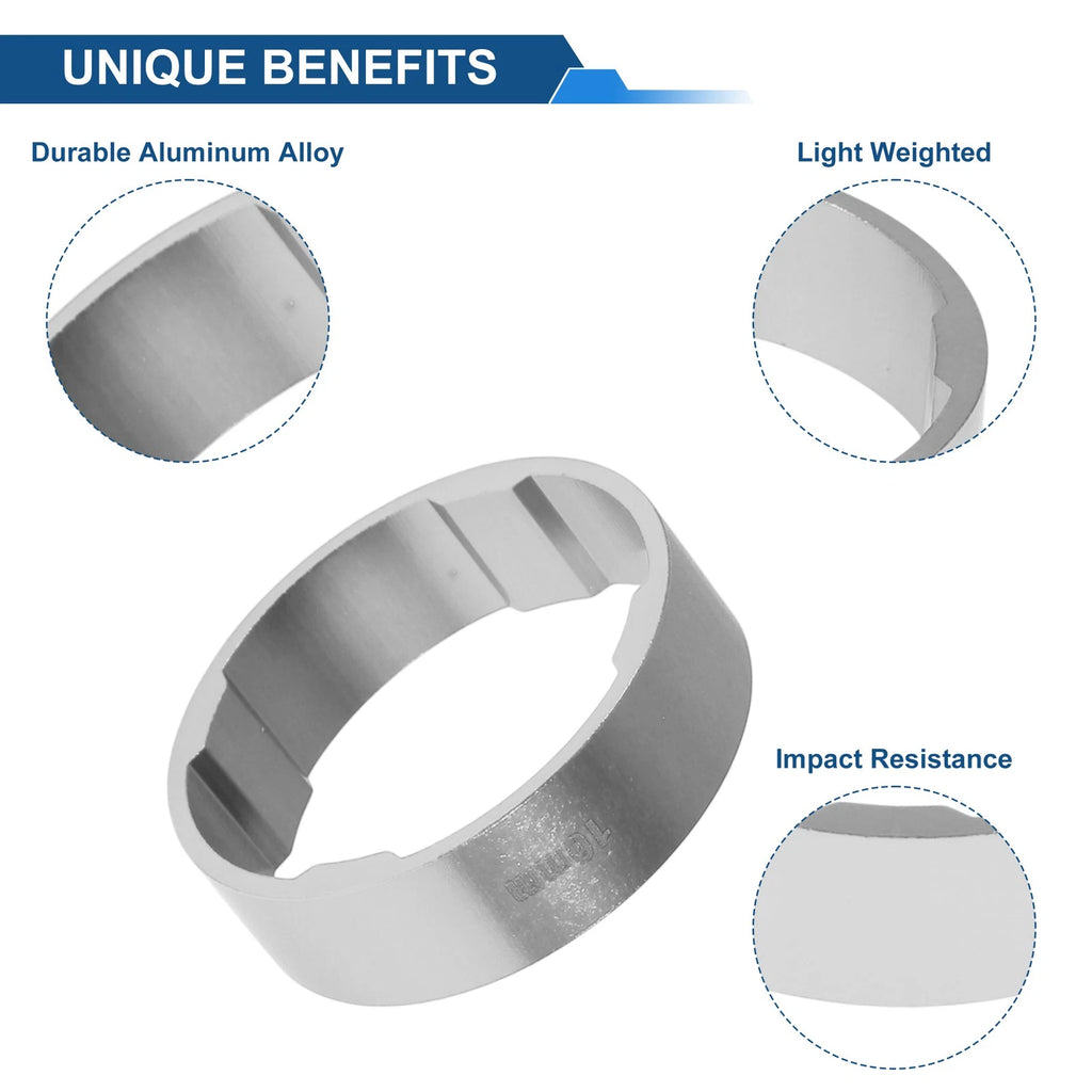 Bicycle Headset Spacers 1-1/8 in Aluminum 10mm for 28.6mm Fork (10 Pack)