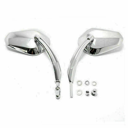 Chrome Classic Long Stem Motorcycle Mirrors for Cruiser Dyna (T9)