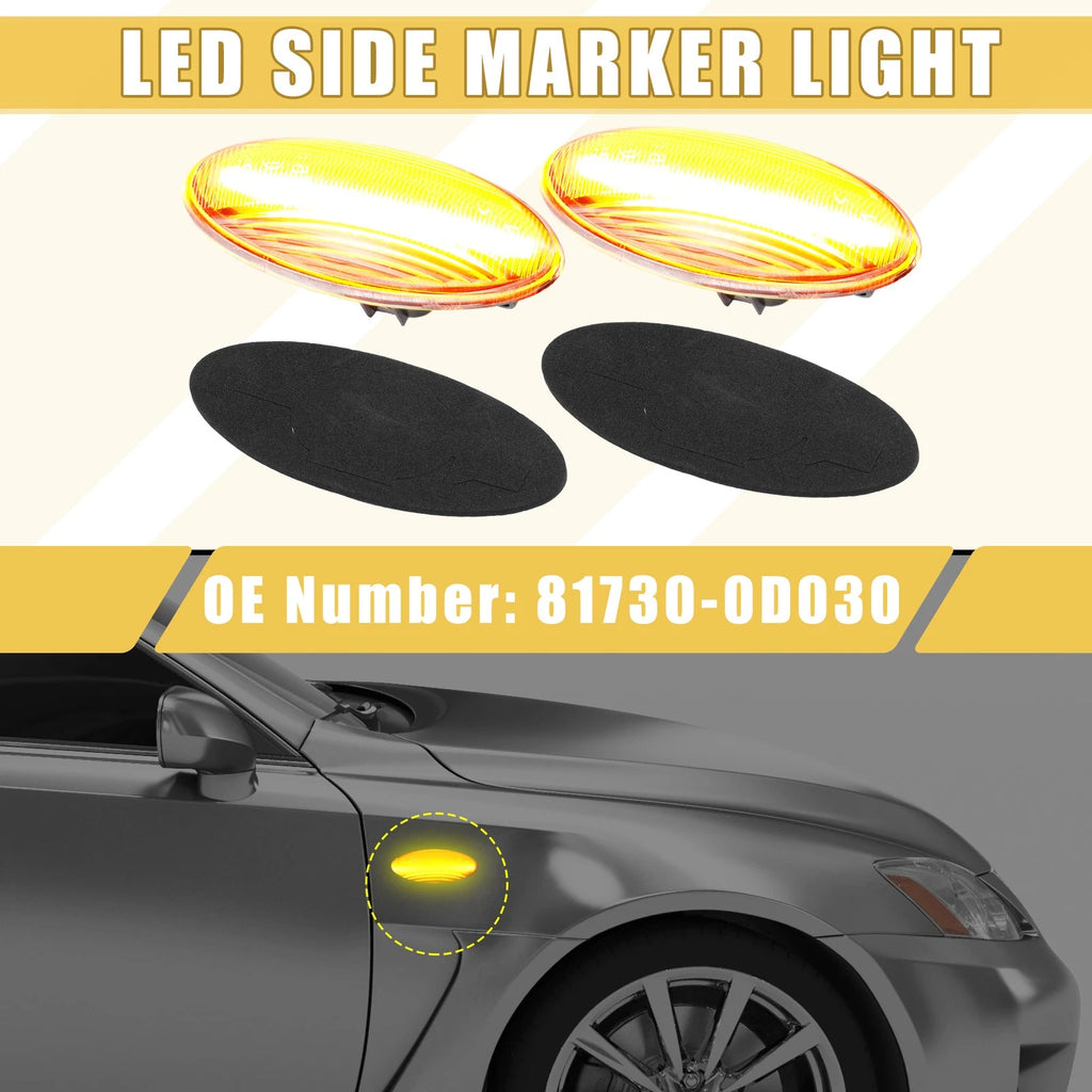Front LED Side Marker Light for Toyota Yaris Clear Amber (2012–2019)