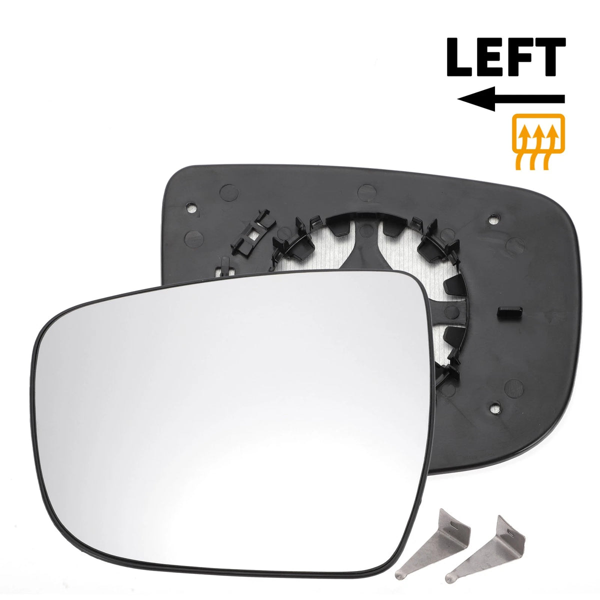 Left Side Heated White Mirror Glass for Nissan Juke (2014–2020)