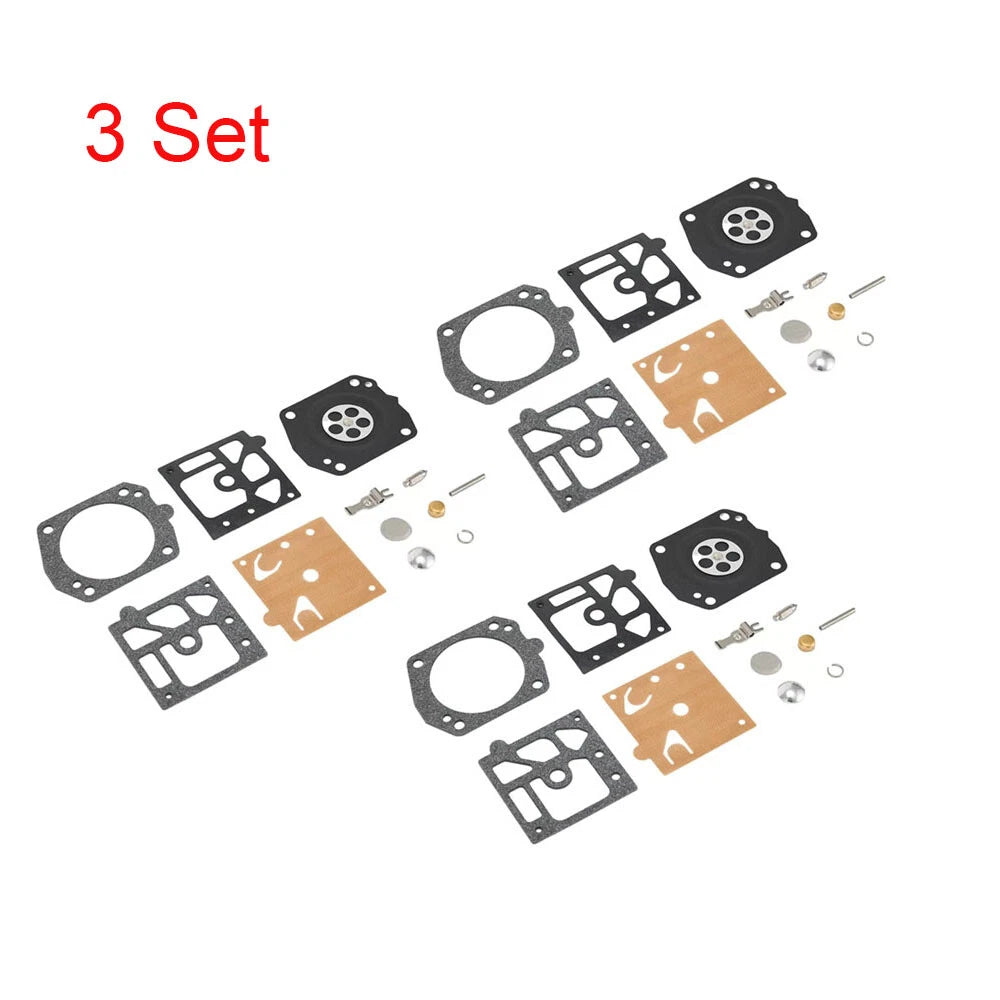 Set of 3 Carburetor Gasket Diaphragm Repair Kit for Husqvarna 350 351 (K22-HDA)