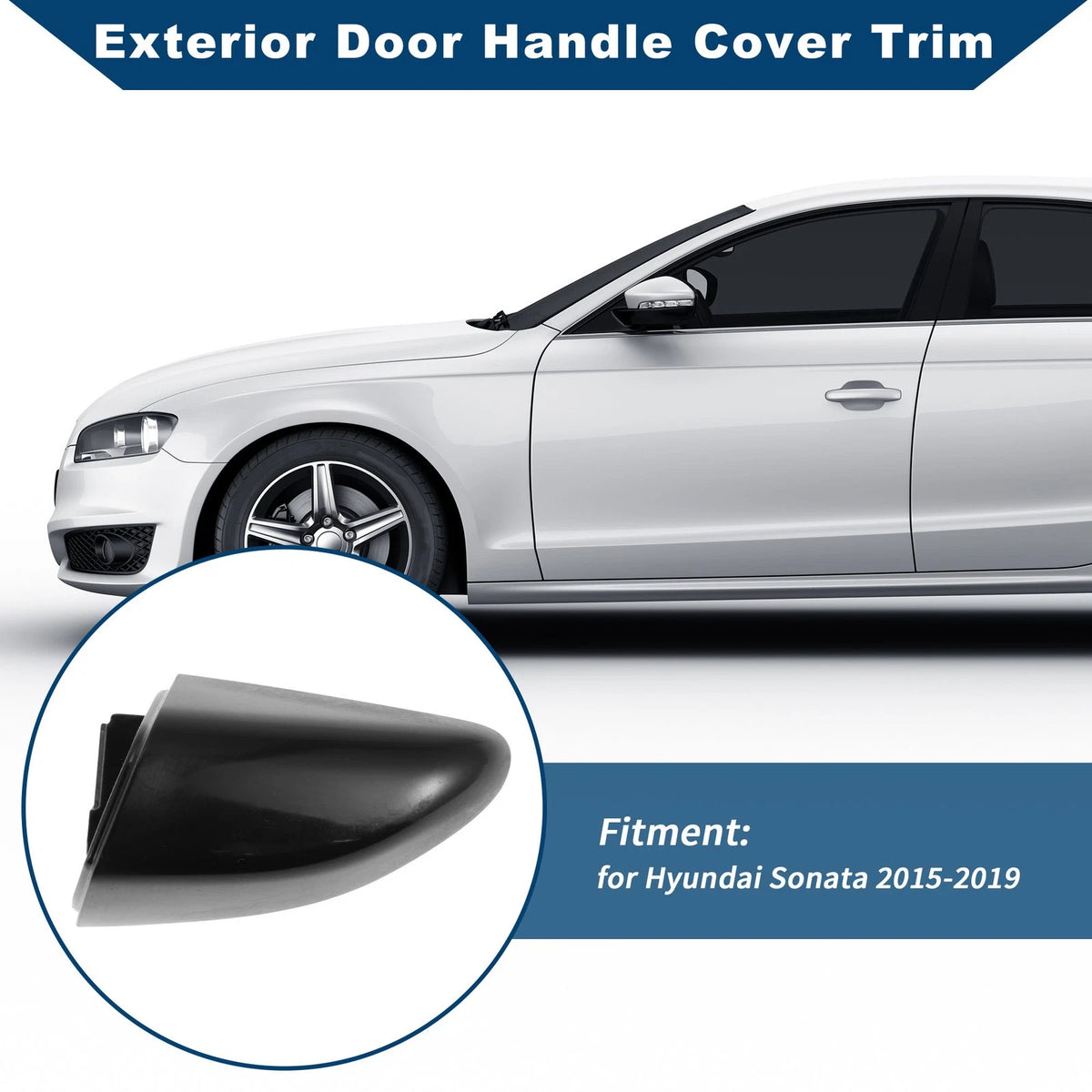 Exterior Door Handle Cover Trim Replacement for Hyundai Sonata 2015-2019