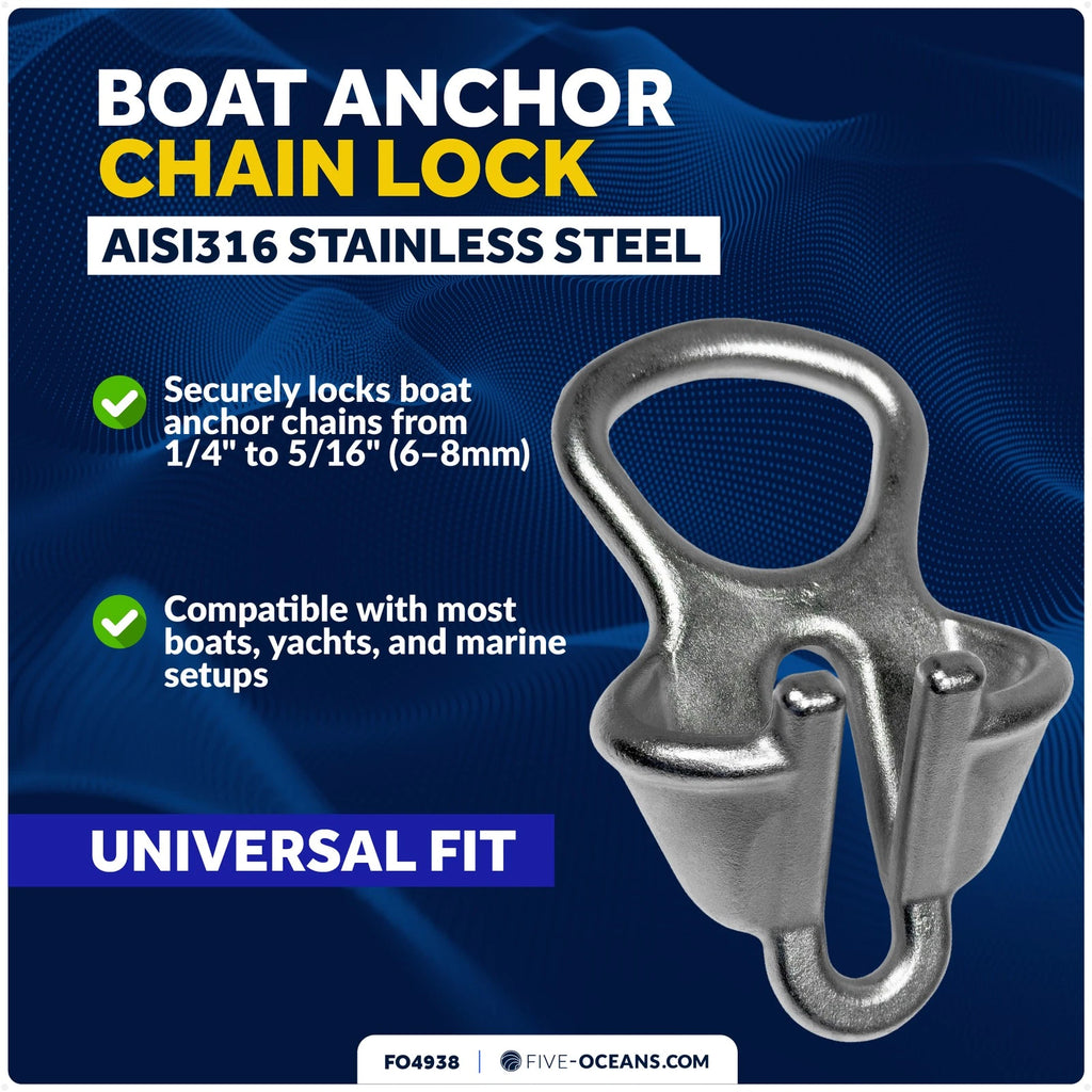 Boat Anchor Chain Lock for Marine-Grade Chains (Fits 1/4" - 5/16")