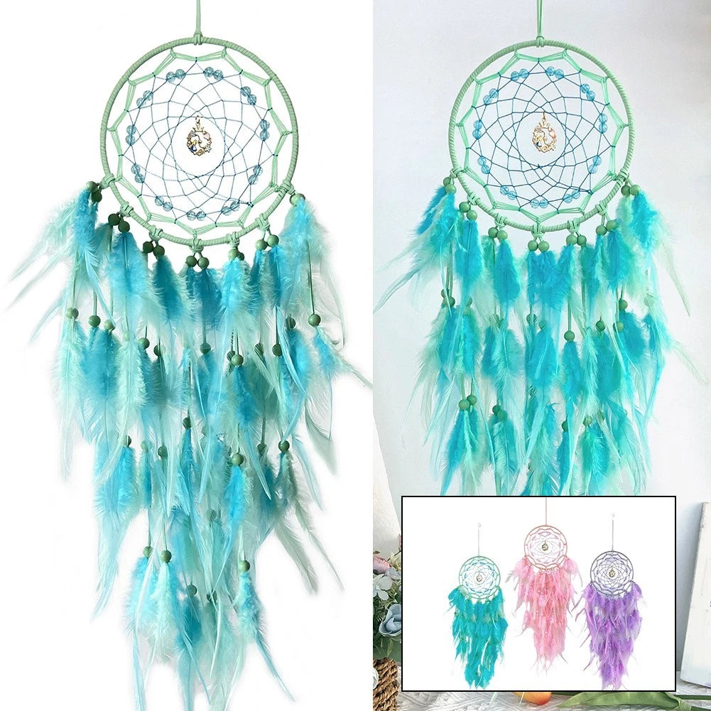 Feather Dream Catcher Large Size Wall Hanging Craft Vibrant Colors