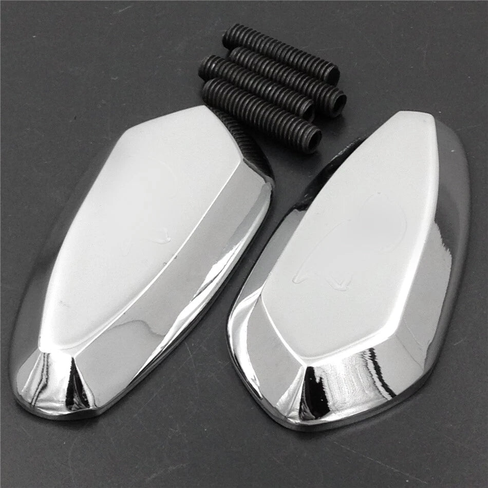 Mirror Block Off Base Plates for Yamaha R6 (1999–2009) Chrome