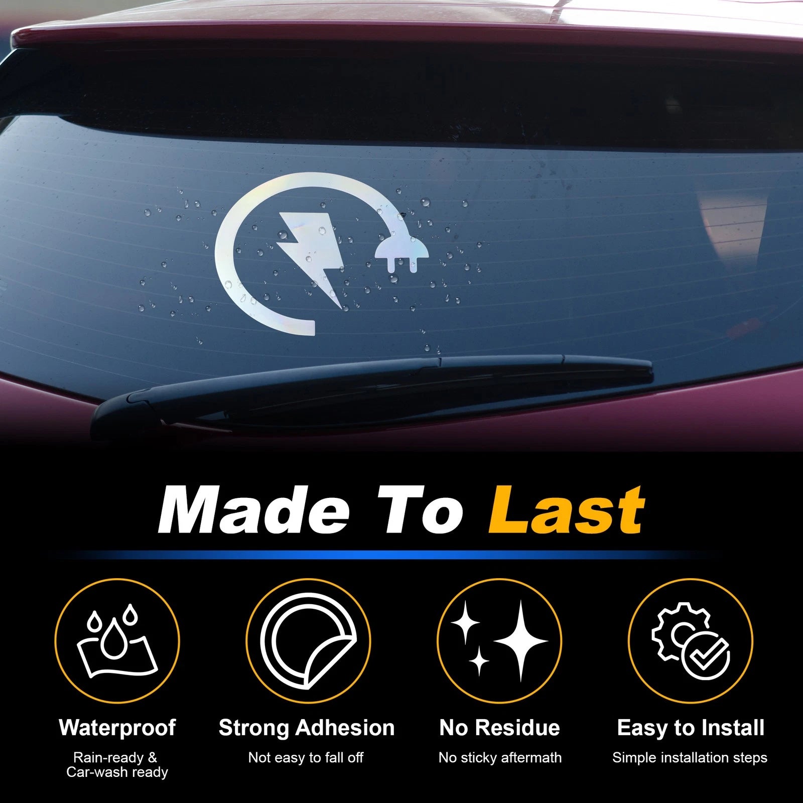 Reflective Bumper Decal for - Colorful Laser Lightning