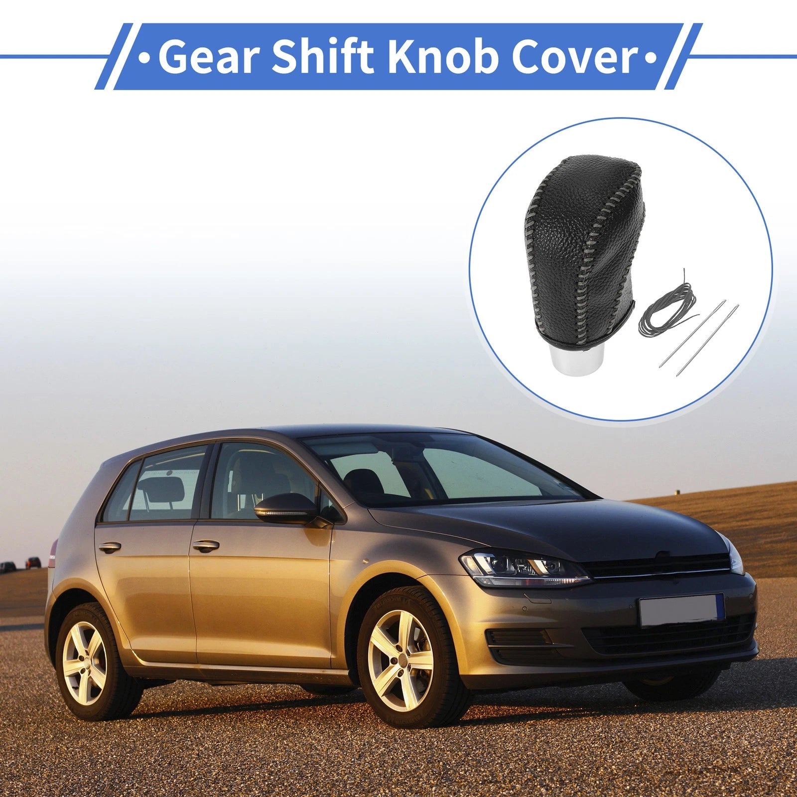 Gear Shift Knob Cover Replacement for Volkswagen Golf (2015–2019) Pebbled