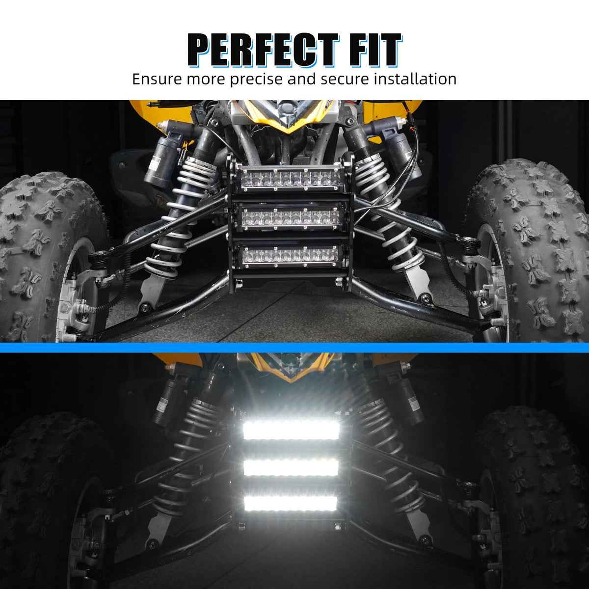Front Bumper with LED Lights Kit for Yamaha Raptor 700 YFM700 (2013–2025)