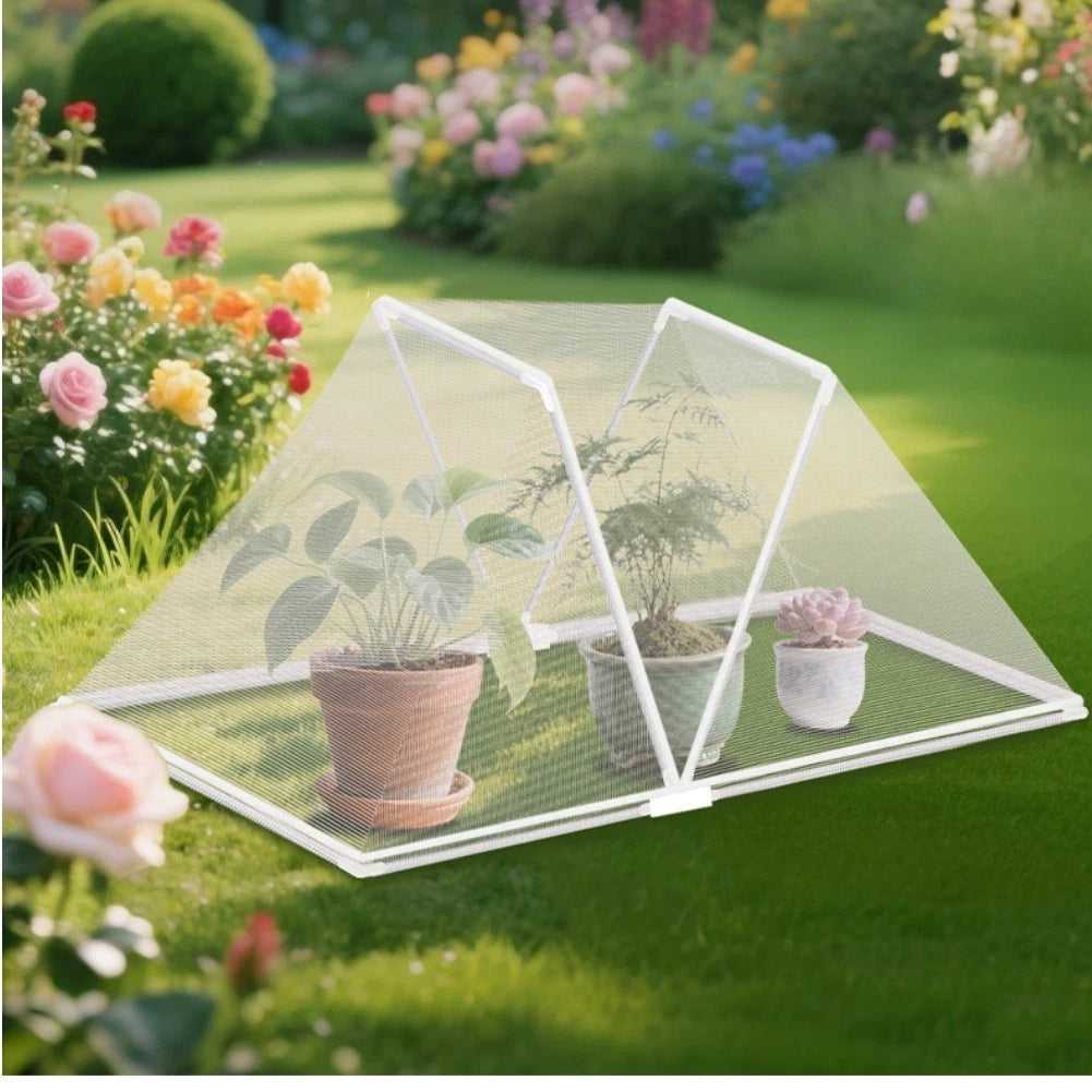 Foldable Mesh Bed Plant Protector Cover with Wind Resistance (88x78x36cm)