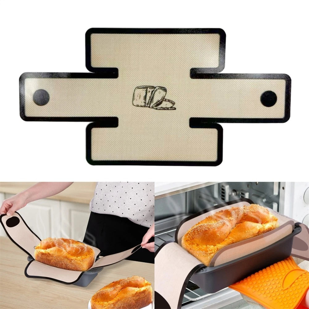 Set of 2 Reusable Non-Stick Silicone Bread Pan Liners Oven Safe