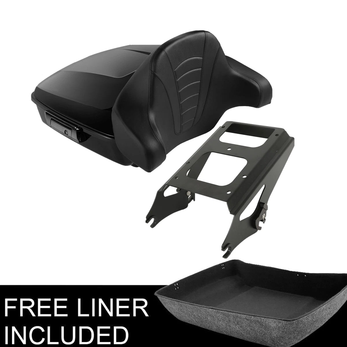 Black Chopped Trunk Pad for Harley Touring Road Glide (2009–2013)