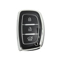 Silicone Key Case Black for Hyundai i10 i20 i30 with 3 Buttons (2011–2020)