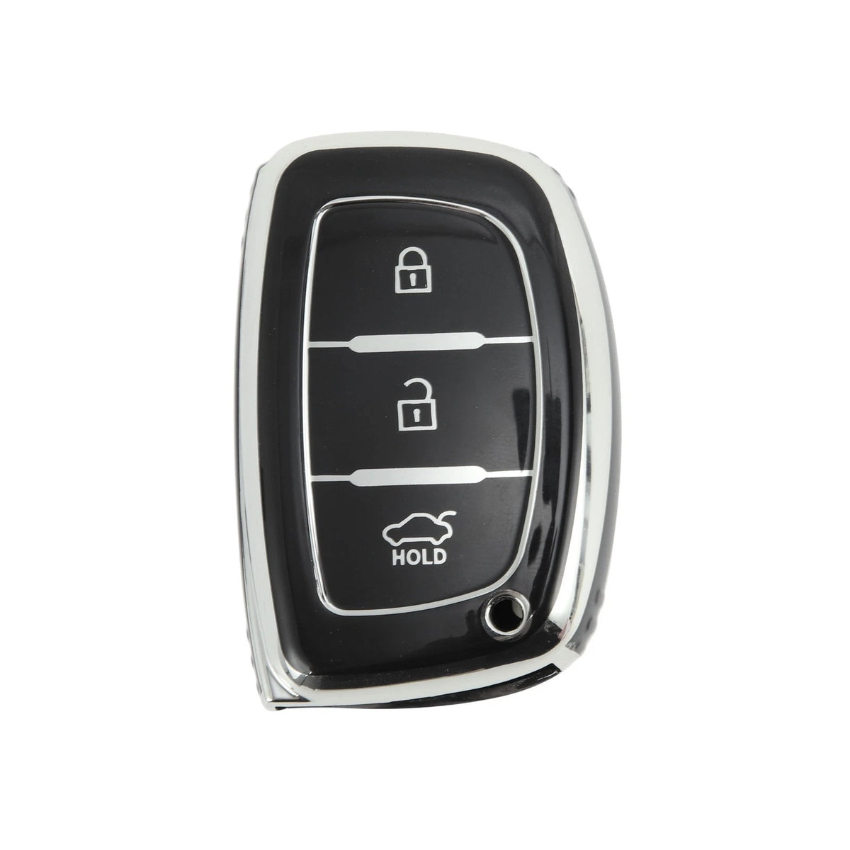 Silicone Key Case Black for Hyundai i10 i20 i30 with 3 Buttons (2011–2020)