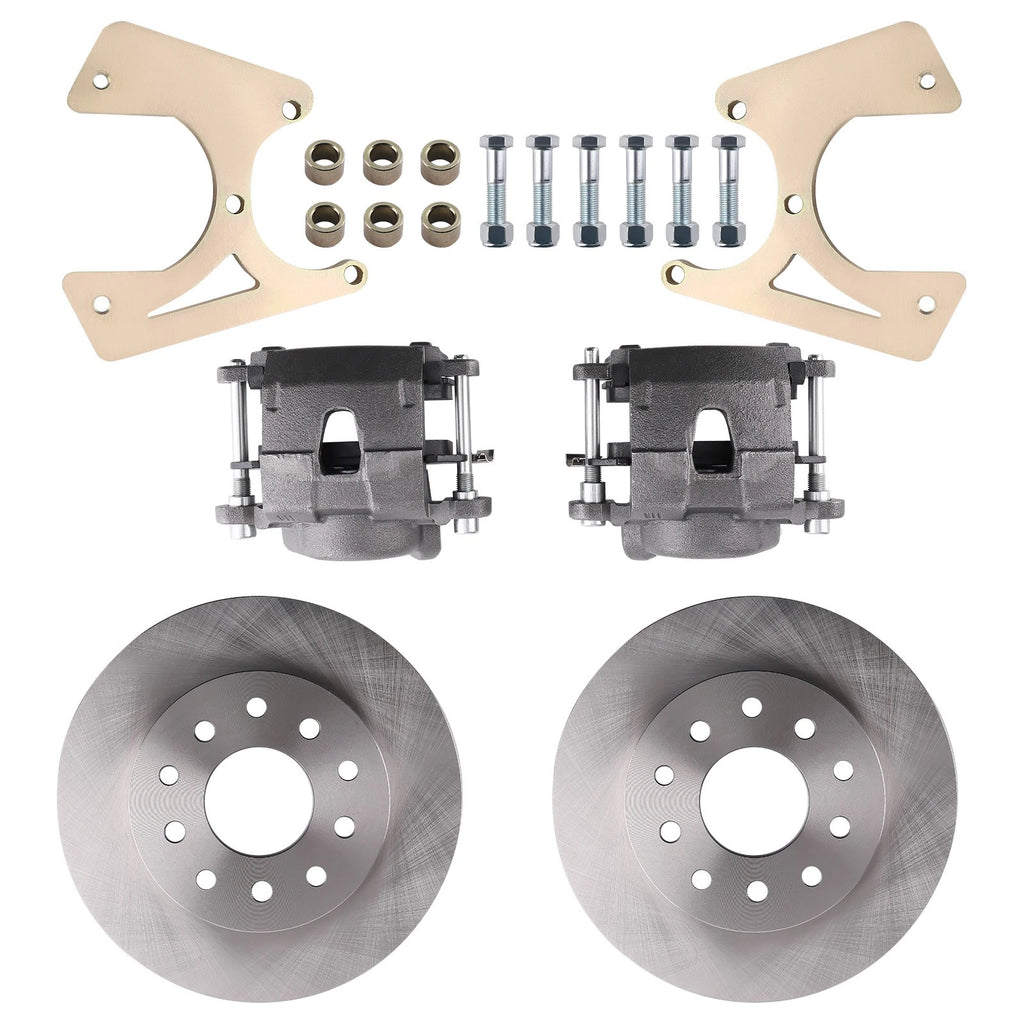 Bolt-On Rear Disc Brake Conversion Kit for GM 10 & 12 Bolt (w/ Black Calipers)