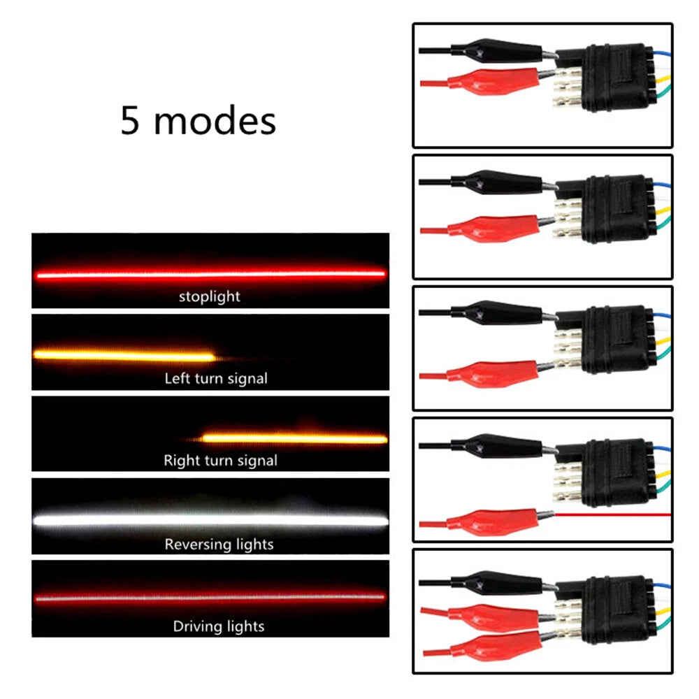 60" 3 Row 432LED Pickup Truck Strip Tailgate Light Bar Reverse Brake Signal Lamp