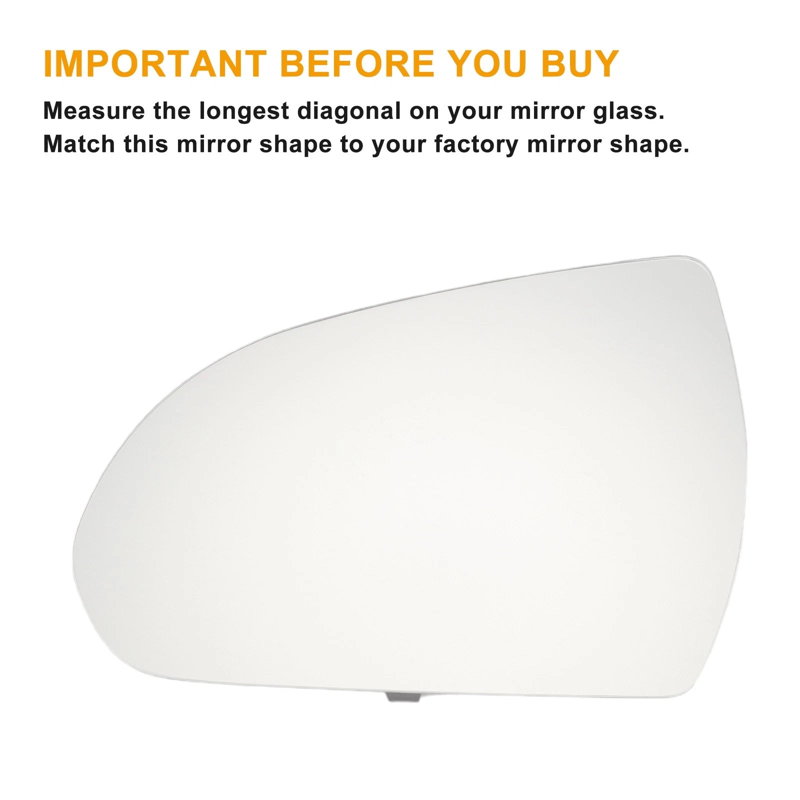 Left Side White Mirror Glass with Heated Back for Hyundai Elantra (2015–2018)