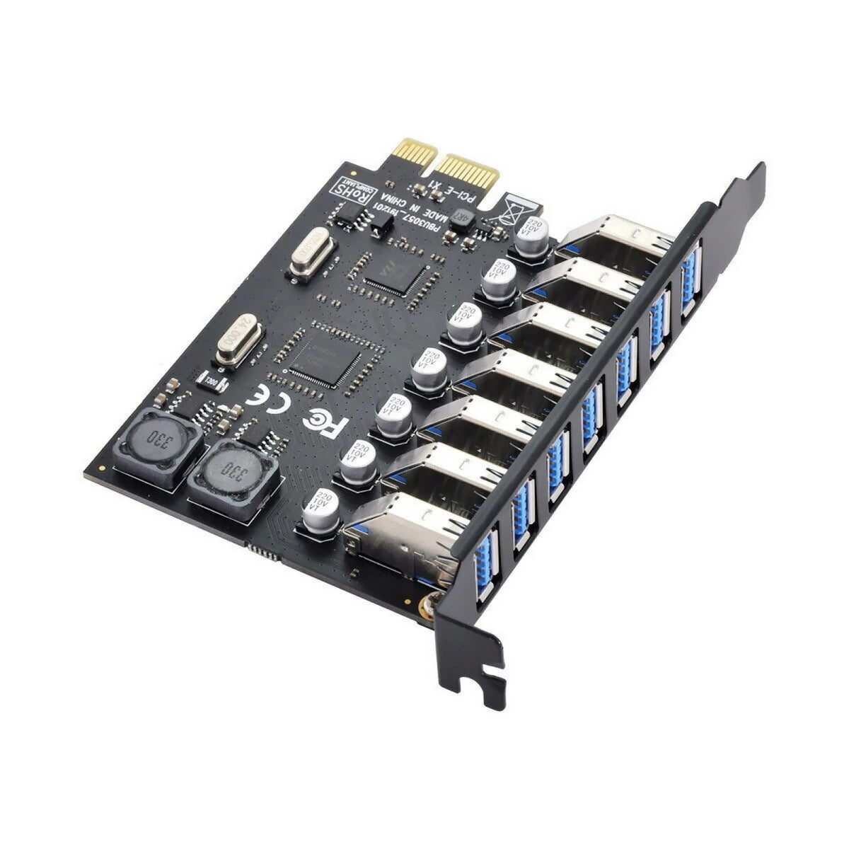 7-Port PCI-E to USB 3.0 Expansion Hub Adapter Card 5Gbps