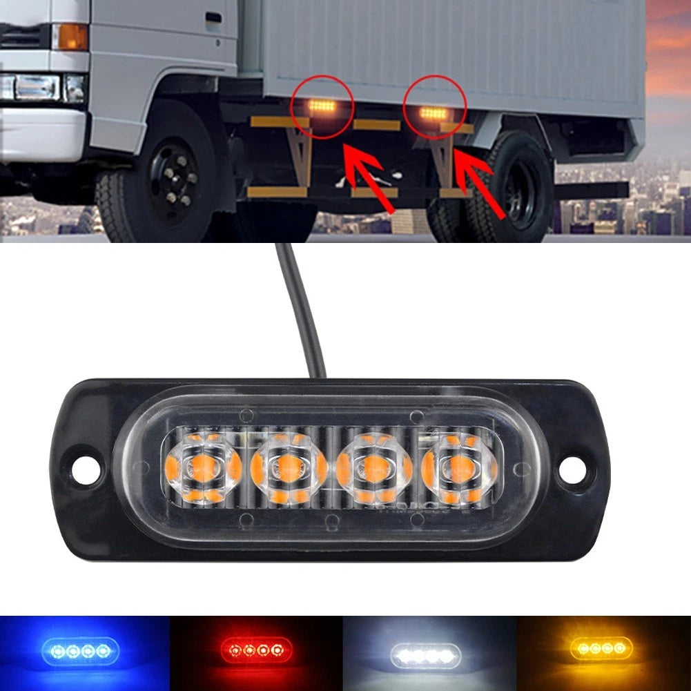 Car Truck Trailer LED Grill Light 4 LEDs Side Lamp for for ultra Bright Design