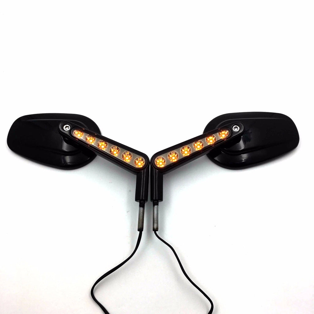 Rear View Mirror with LED Stem for Harley Davidson FLSTC FXDB DYNA FXDF FLSTF (2000–2023)