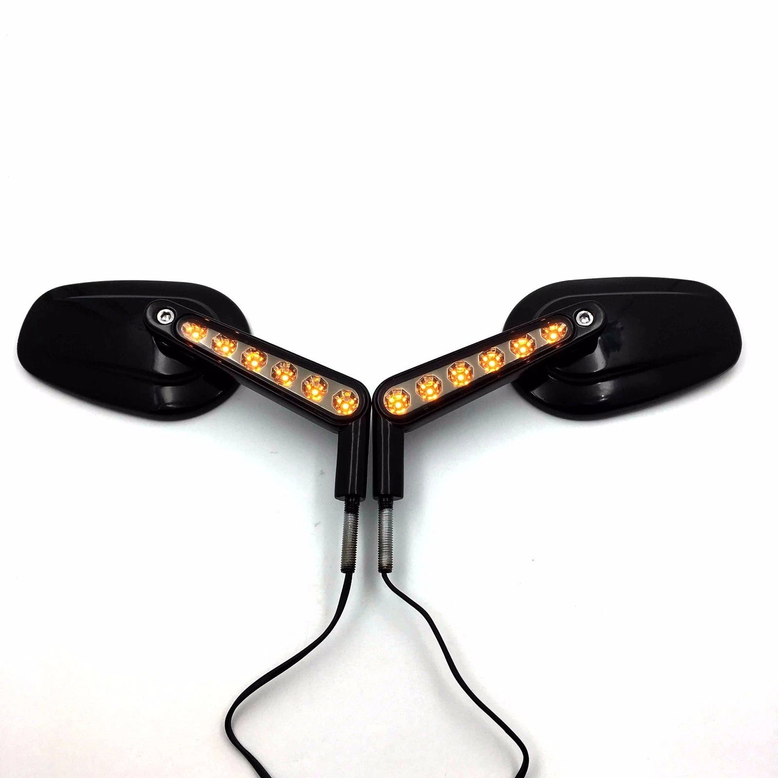 Rear View Mirror with LED Stem for Harley Davidson FLSTC FXDB DYNA FXDF FLSTF (2000–2023)