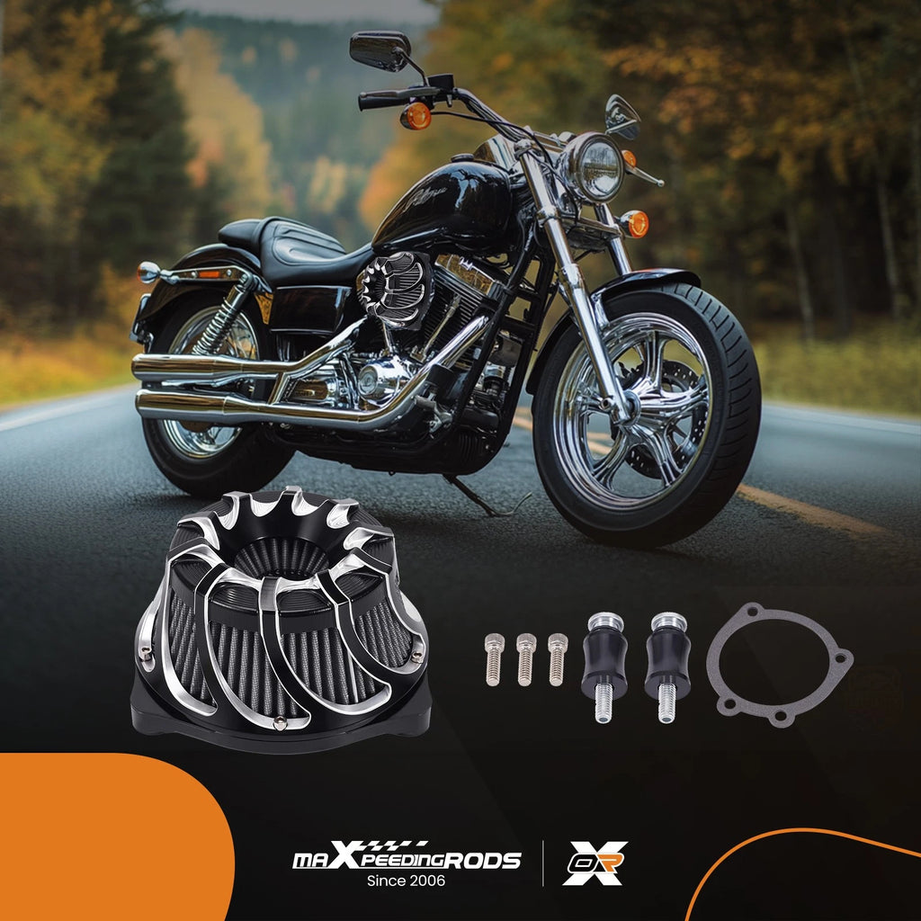 Chrome Air Filter Assembly for Harley Touring Dyna (2000–2017)