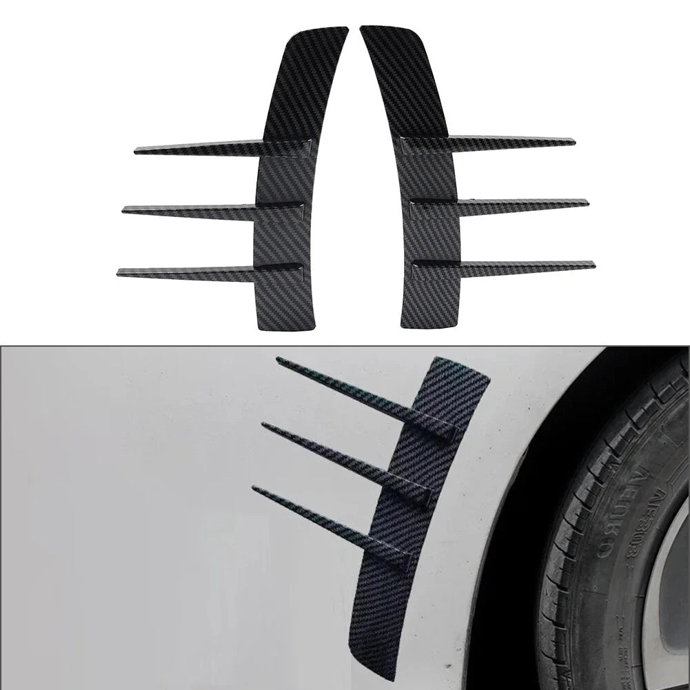 2X Carbon Look Universal Side Fender Vents Trim