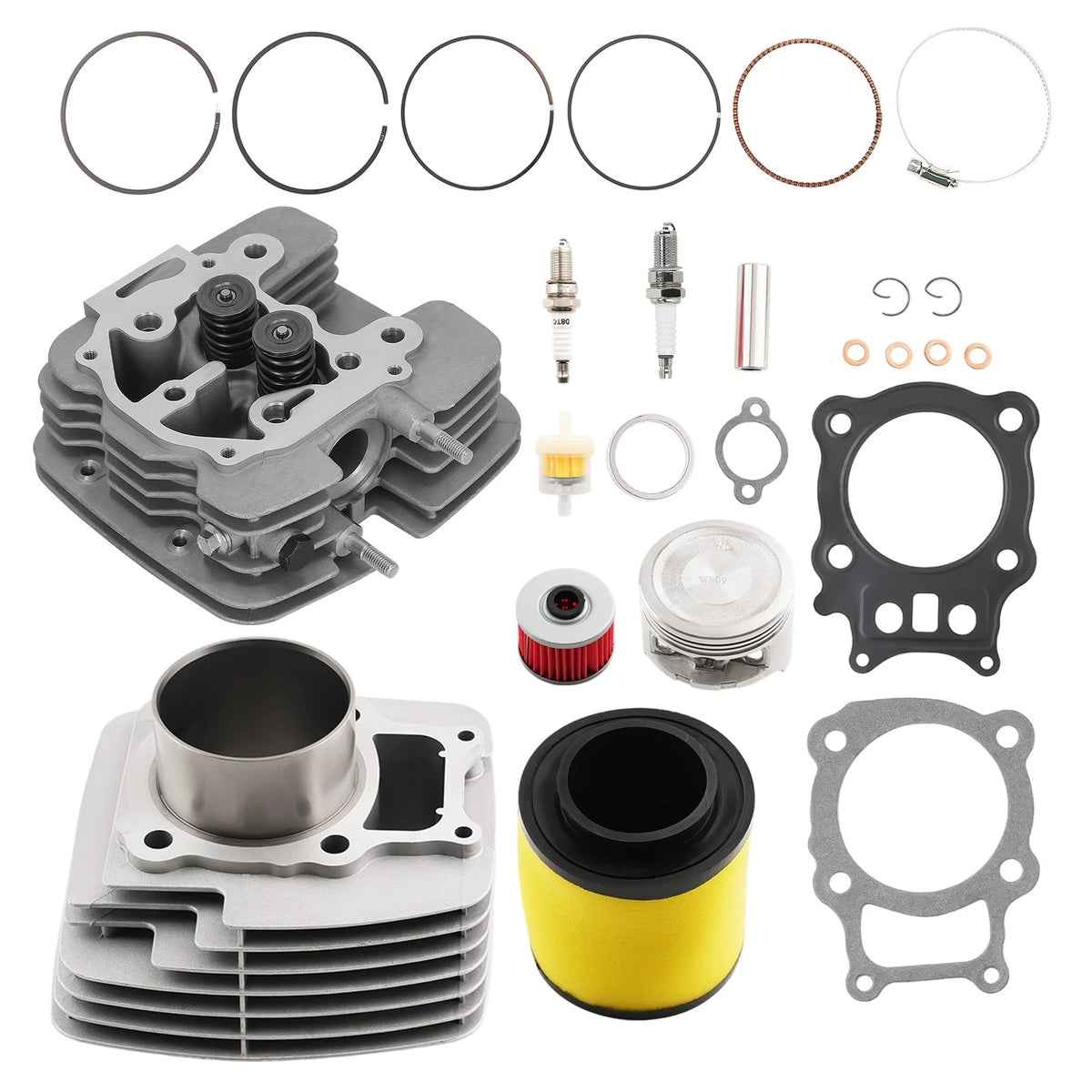 Cylinder Head w/ Piston Gasket Kit for Honda TRX350 Rancher (2000–2006)