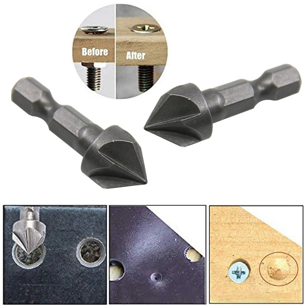Chamfering Tool for Woodworking 1/4" Hexagonal Shank (1 Piece)